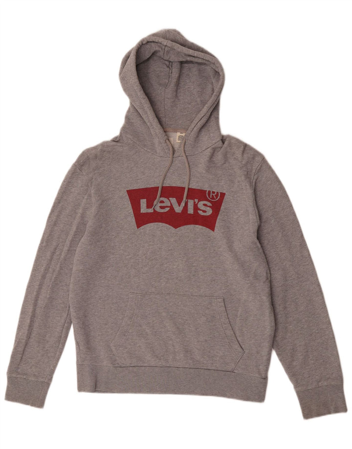 Levi's Pull à Capuche Graphique Homme Gris Moyen Moucheté Coton