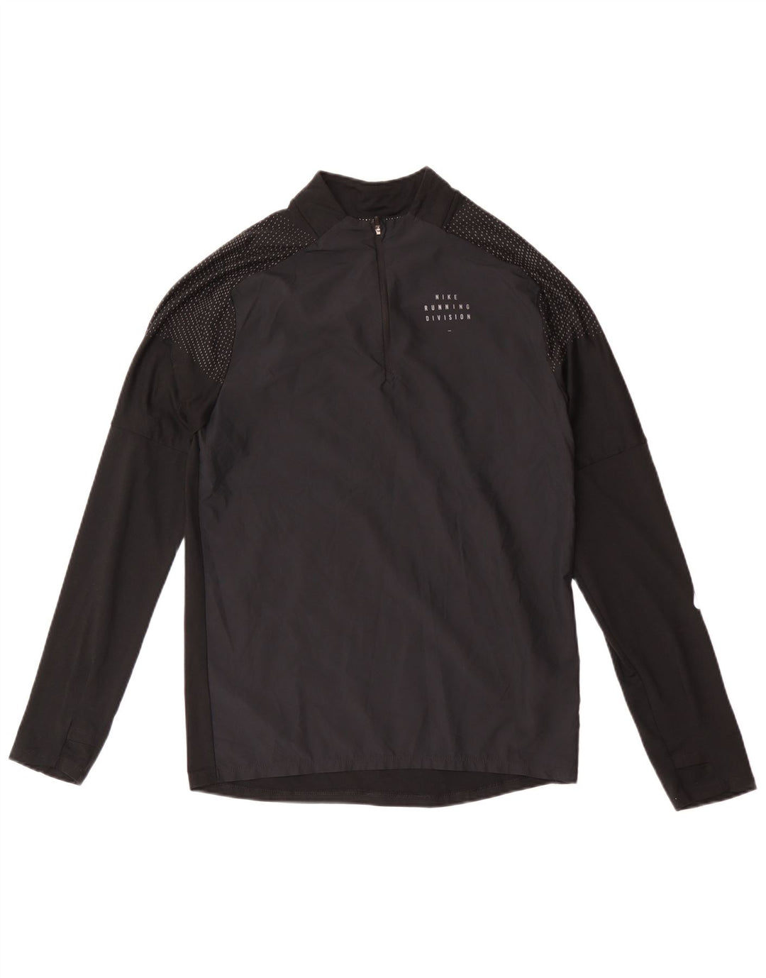 Nike Dri Fit Haut à manches longues avec col zippé et polyester à pois Noir pour homme