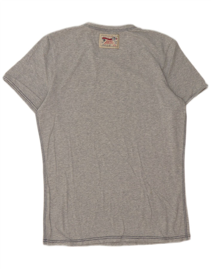 Diesel T-Shirt Top XL Gris Moucheté Coton Homme