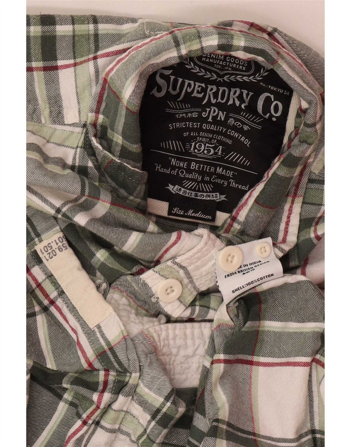 Superdry Chemise Flanelle Homme Vert Moyen Plaid Coton