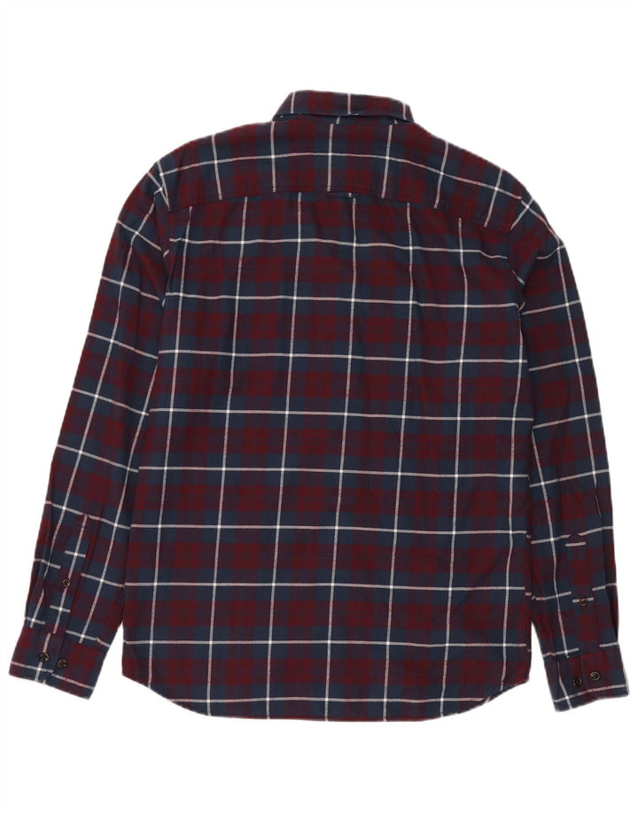 JACK & JONES Chemise Flanelle Homme Coton à Carreaux Bordeaux Moyen