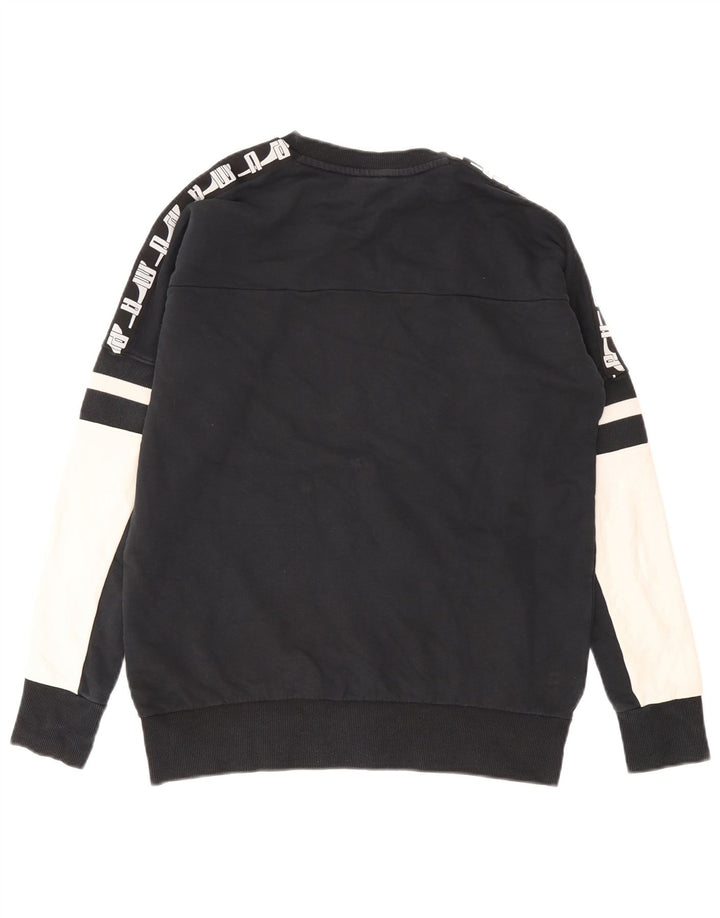 Puma Sweat-shirt graphique pour homme en coton color block Noir Taille S
