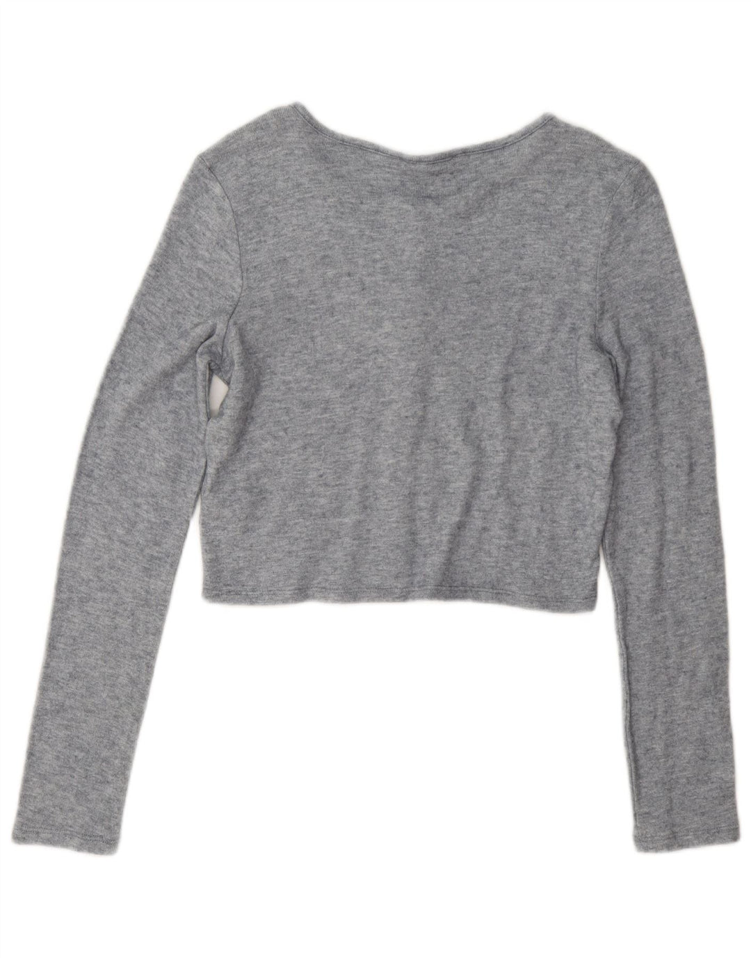 Zara Femme Crop Top UK 44 Gris Moyen Viscose
