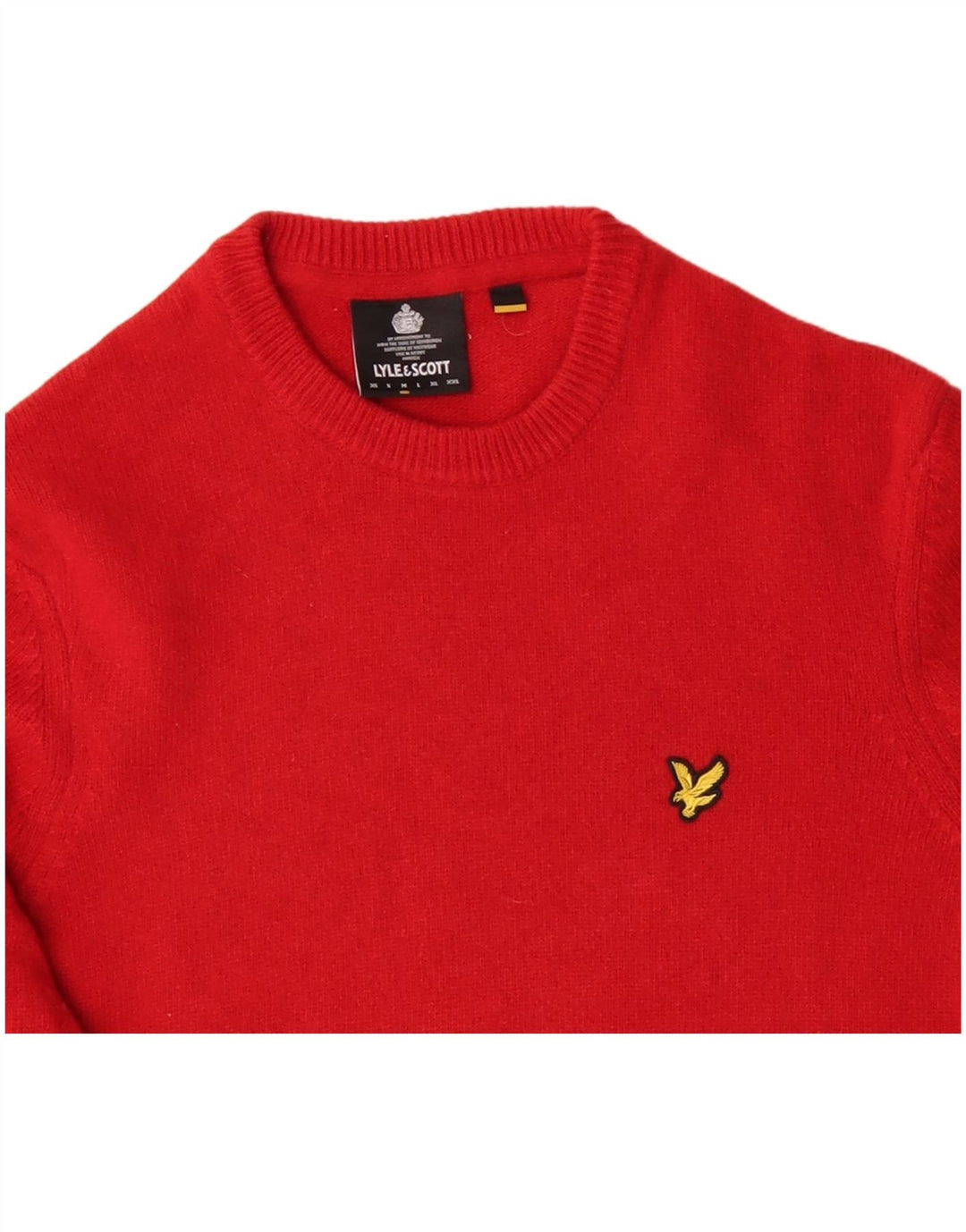 LYLE & SCOTT Pull Col Ras du Cou Homme Rouge Moyen Laine