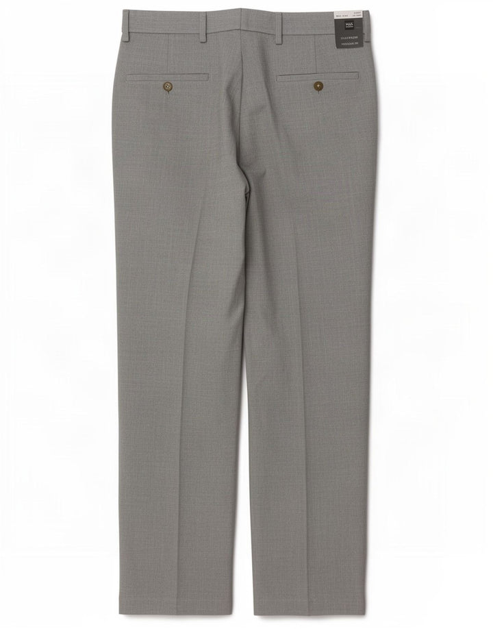 Marks & Spencer Pantalon décontracté droit pour homme W32 L29 Gris Polyester