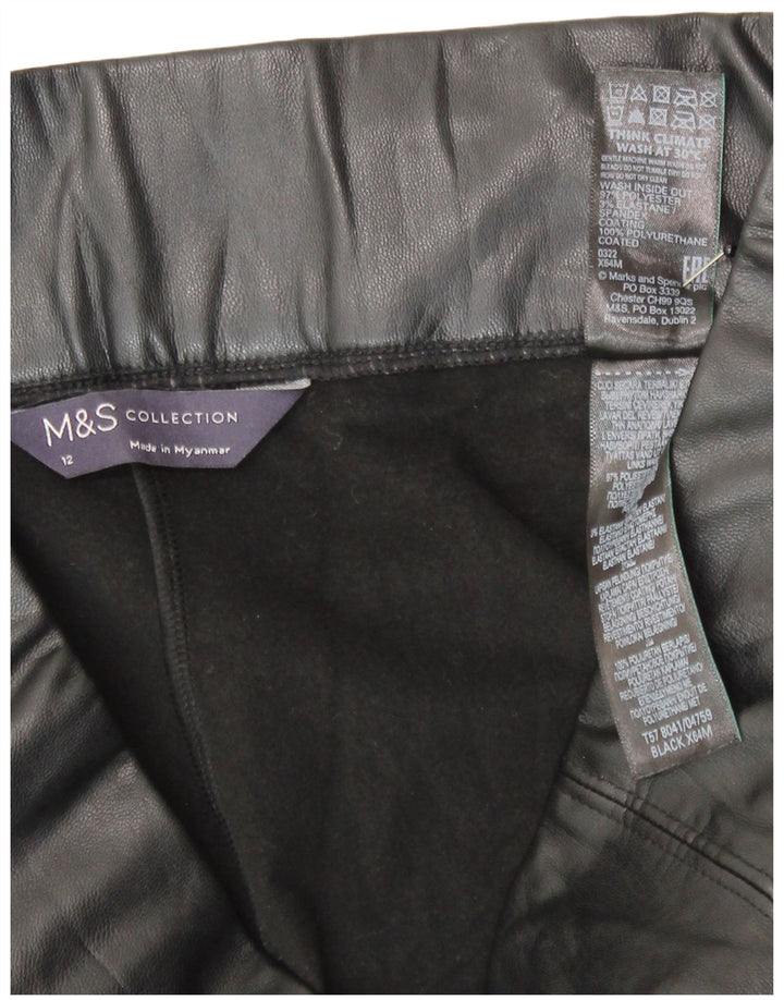 Marks & Spencer Legging en similicuir pour femme UK 12 Noir moyen Polyester