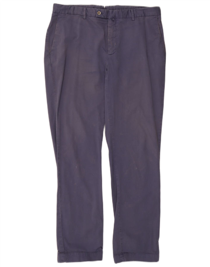 Hackett Pantalon de Costume Droit Homme W36 L32 Bleu Marine Coton