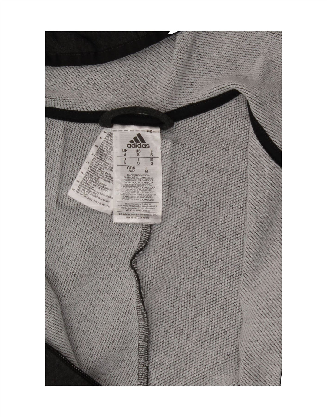 ADIDAS Mens Climalite Graphic Zip Hoodie Sweater Small Grey Polyester Vintage Adidas and Second-Hand Adidas from Messina Hembry 