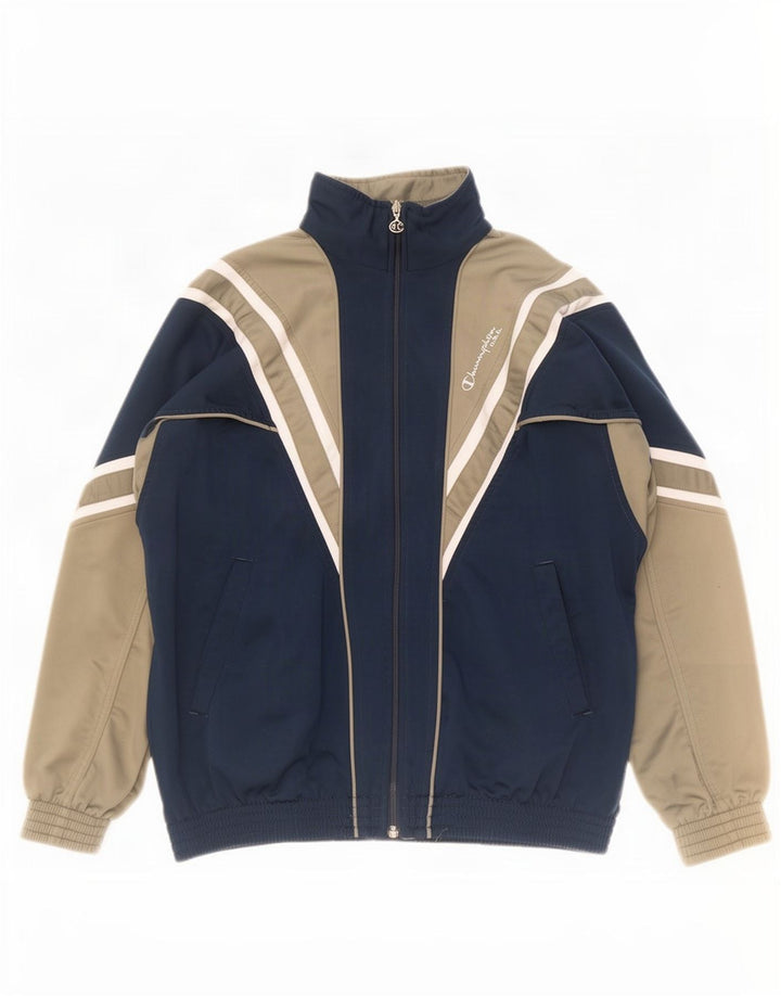 Champion Veste de Survêtement Homme Bleu Marine Moyen Polyester Colorblock