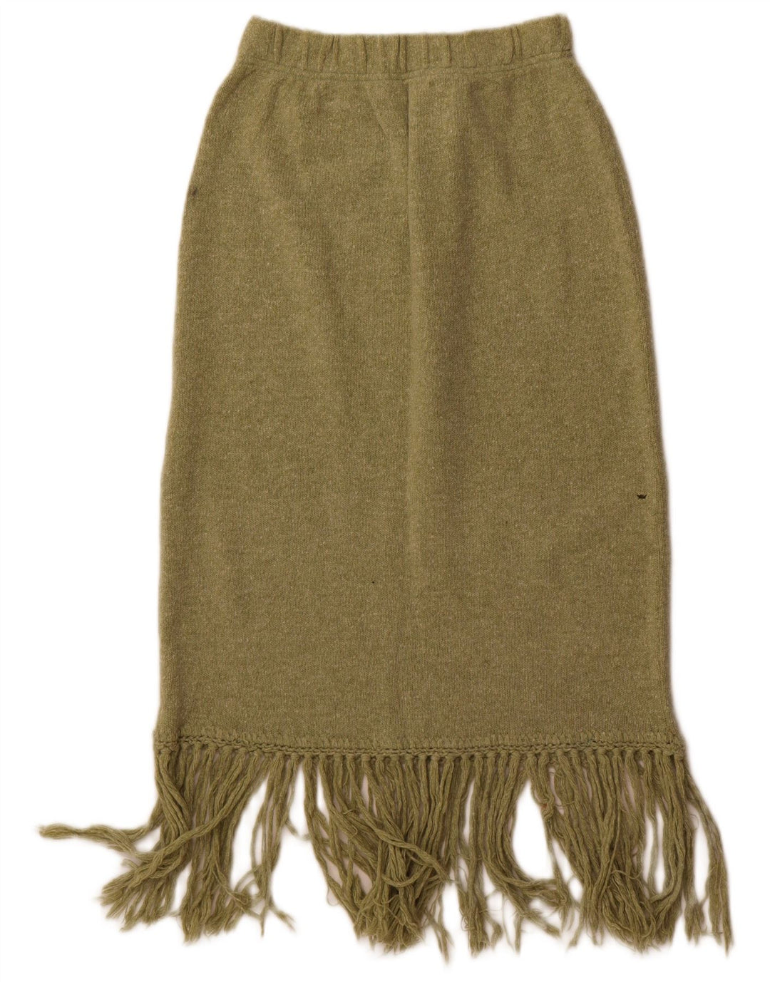 vintage Femme Tricot Midi Jupe Moyenne W28 Laine Verte