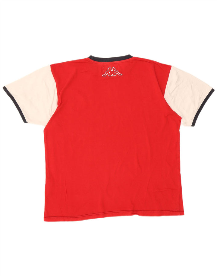 Kappa T-Shirt Graphique Homme Rouge Moyen Coton Colorblock