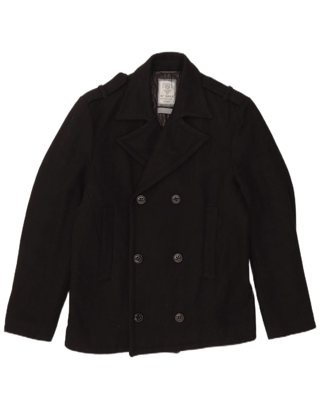 Kruder Caban Homme UK 40 Grande Laine Noire