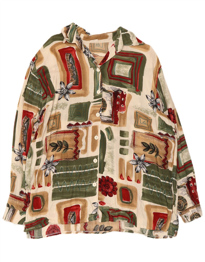 Chemisier Femme Vintage IT 48 XL Patchwork Multicolore Viscose
