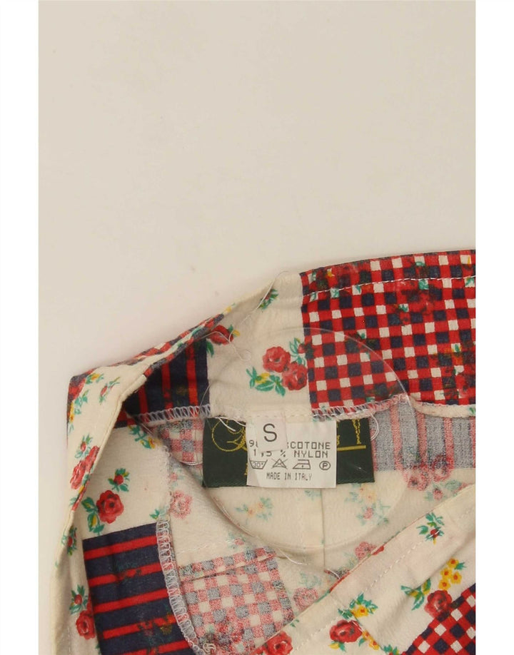 Jupe crayon femme vintage Small W26 coton patchwork multicolore