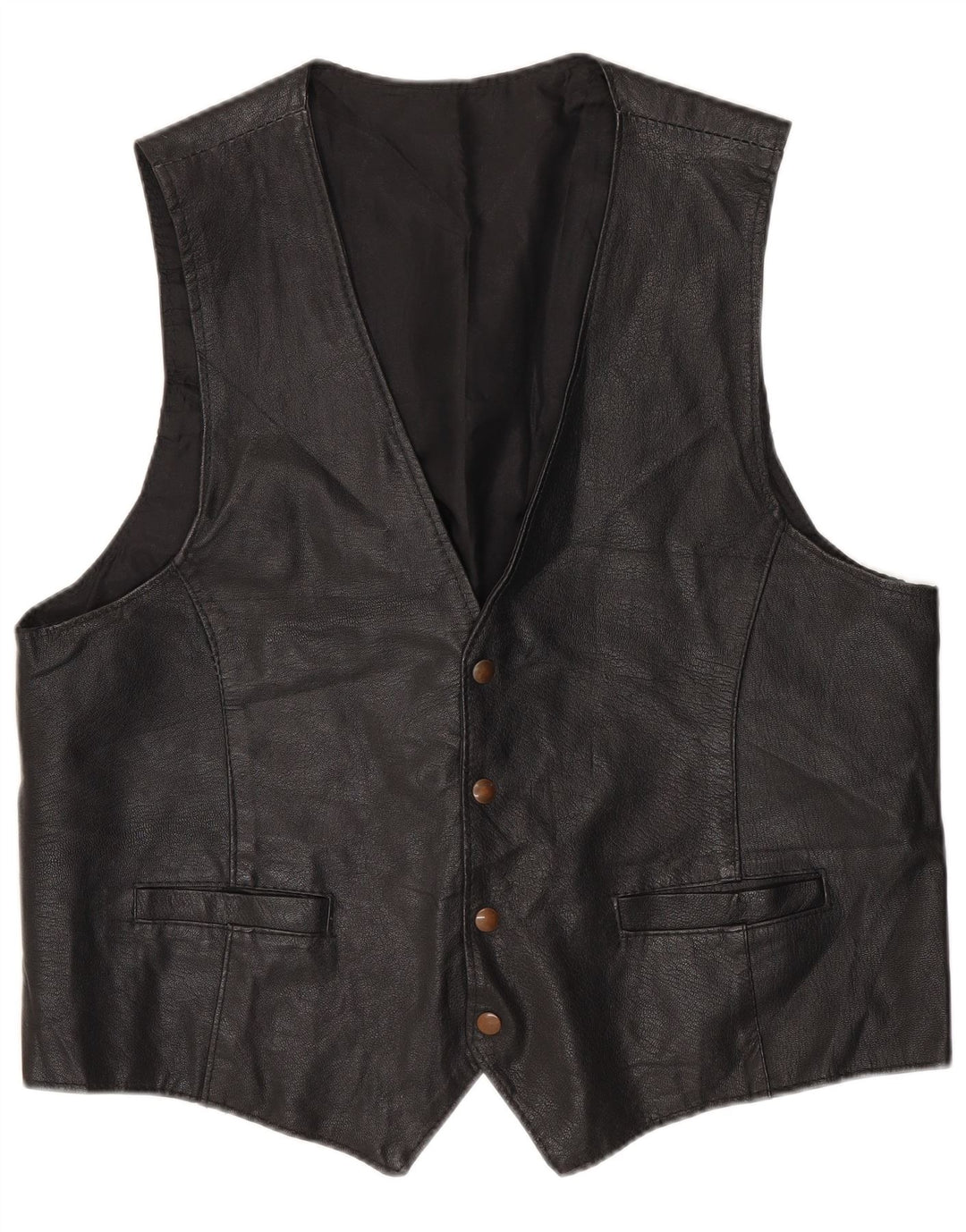 gilet en cuir homme vintage XL Noir