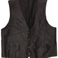 gilet en cuir homme vintage XL Noir