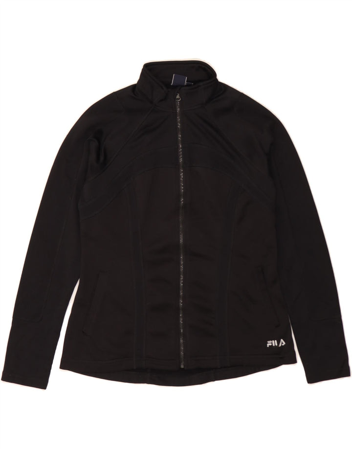 FILA Womens Tracksuit Top Jacket UK 16 Large Black Polyester Vintage Fila and Second-Hand Fila from Messina Hembry 