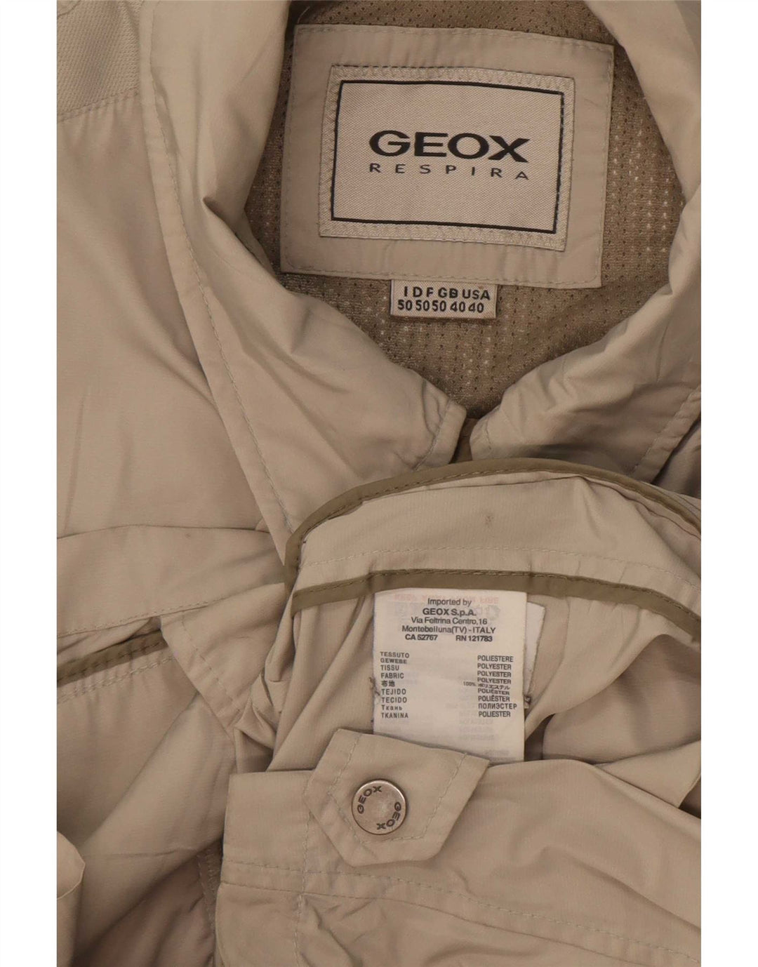 Geox Veste utilitaire Respira pour homme UK 40 Large Beige Polyester