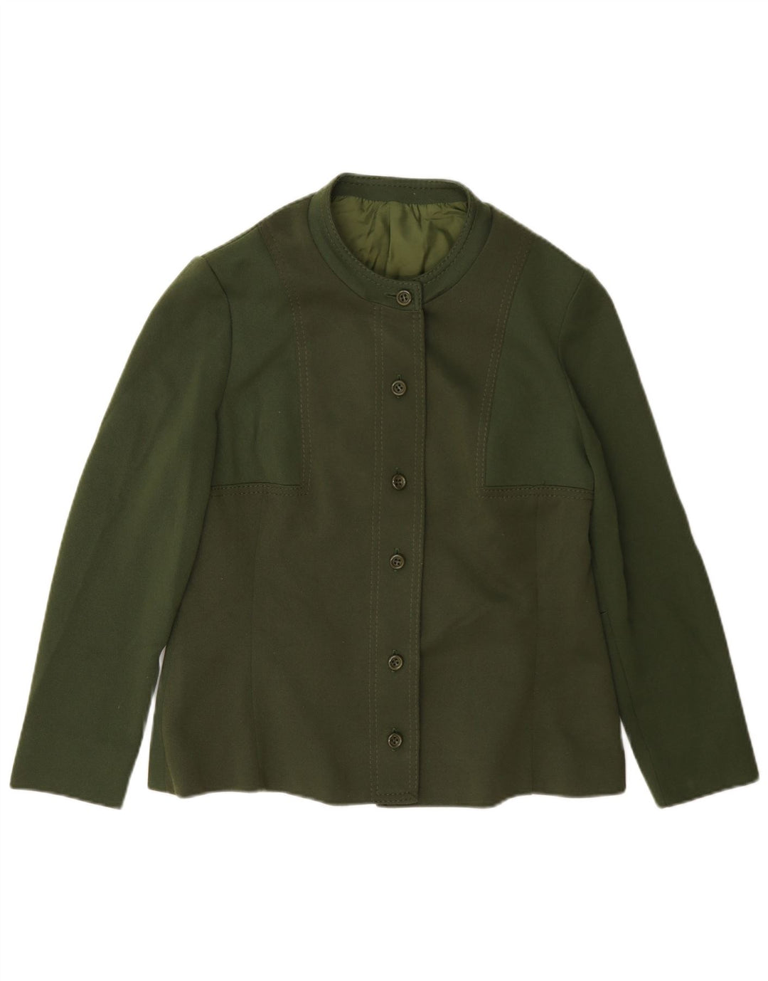Veste Bomber Femme Vintage UK 14 Vert Moyen