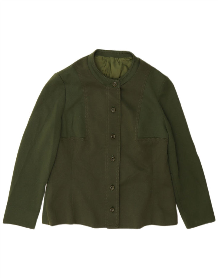 Veste Bomber Femme Vintage UK 14 Vert Moyen