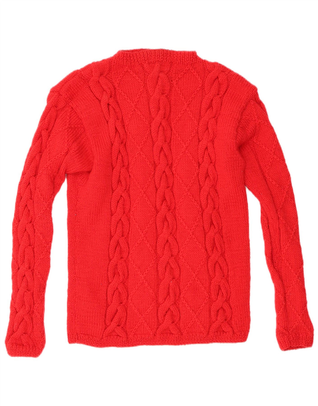 vintage Femmes Turtle Neck Jumper Pull UK 12 Rouge Moyen