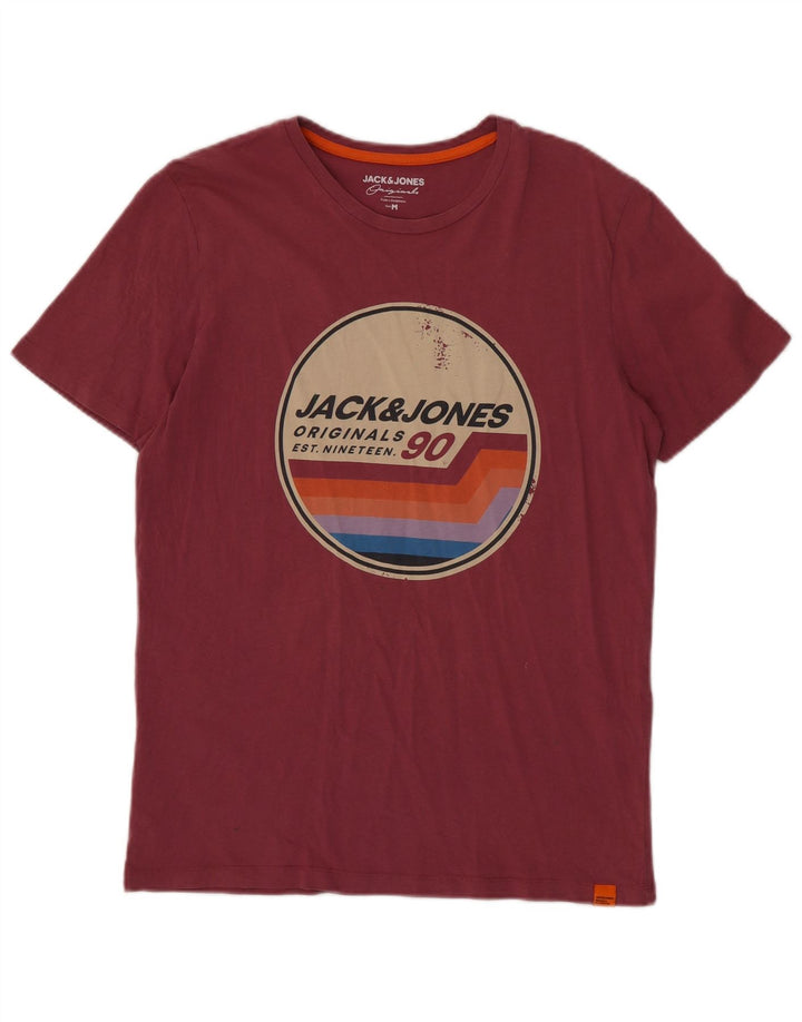 JACK & JONES T-Shirt Graphique Homme Bordeaux Moyen Coton