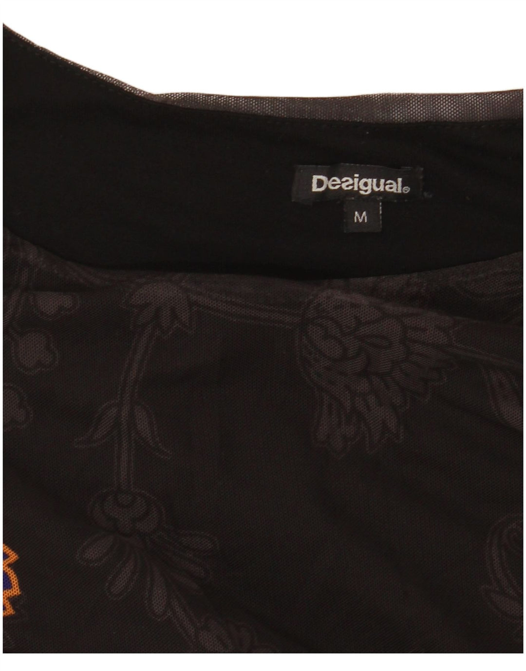 DESIGUAL Chemisier à manches longues pour femme UK 42 Medium Noir Floral