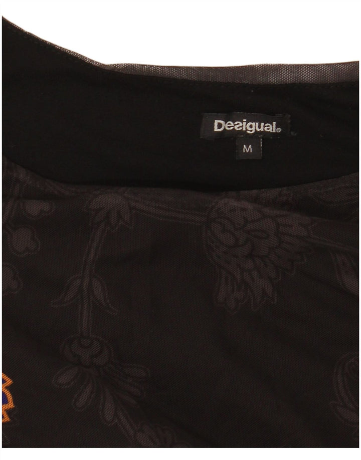 DESIGUAL Chemisier à manches longues pour femme UK 42 Medium Noir Floral