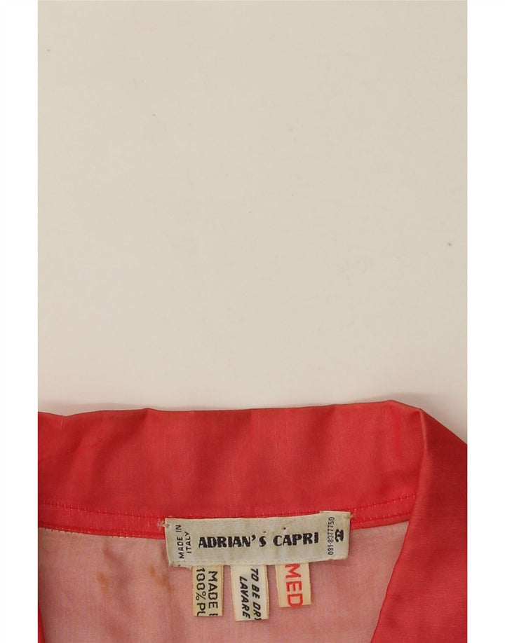 ADRIAN'S CAPRI Veste Bomber Femme UK 14 Soie Rouge Moyenne