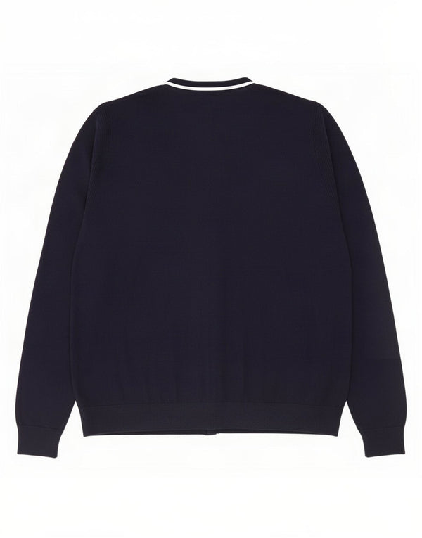 Lyle & Scott Cardigan pour homme en laine mérinos bleu marine 2XL