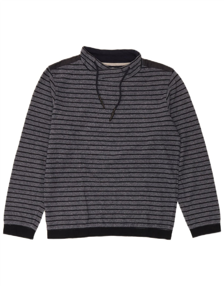 Essentials Haut à manches longues pour homme Bleu marine rayé