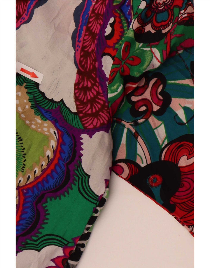 Desigual Femme Pull Chemise Chemisier UK 10 Petit Patchwork Multicolore