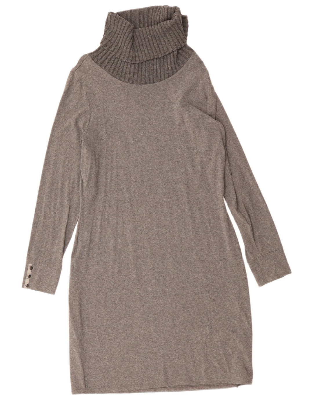 Tommy Hilfiger Robe fourreau à col roulé pour femme UK 14 Large Gris Viscose