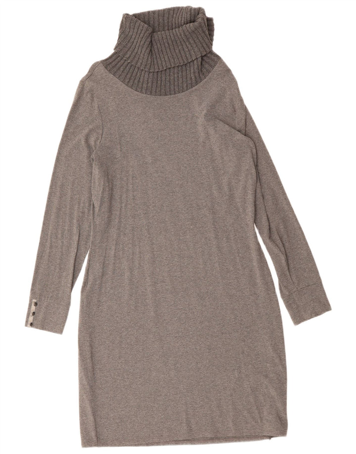 Tommy Hilfiger Robe fourreau à col roulé pour femme UK 14 Large Gris Viscose