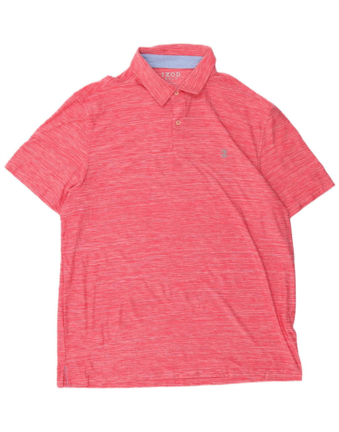 Izod Polo Homme Polyester à Rayures Rouge Moyen