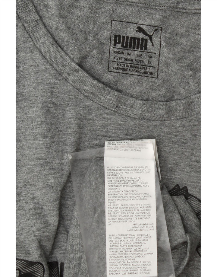 Puma T-Shirt Graphique Top XL Homme Gris Coton