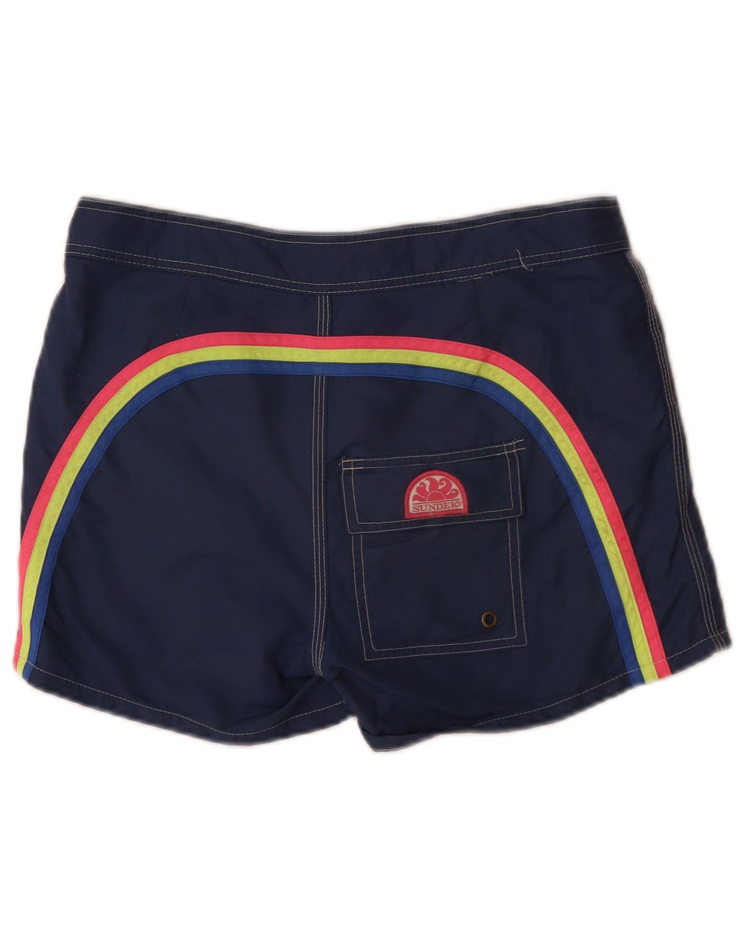 SUNDEK Mens Swimming Shorts Medium  Navy Blue Colourblock Nylon
