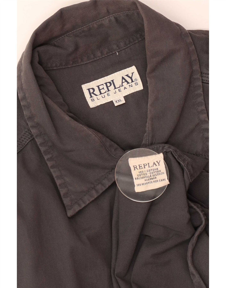 Replay Chemise en Jean Homme 2XL Gris Coton