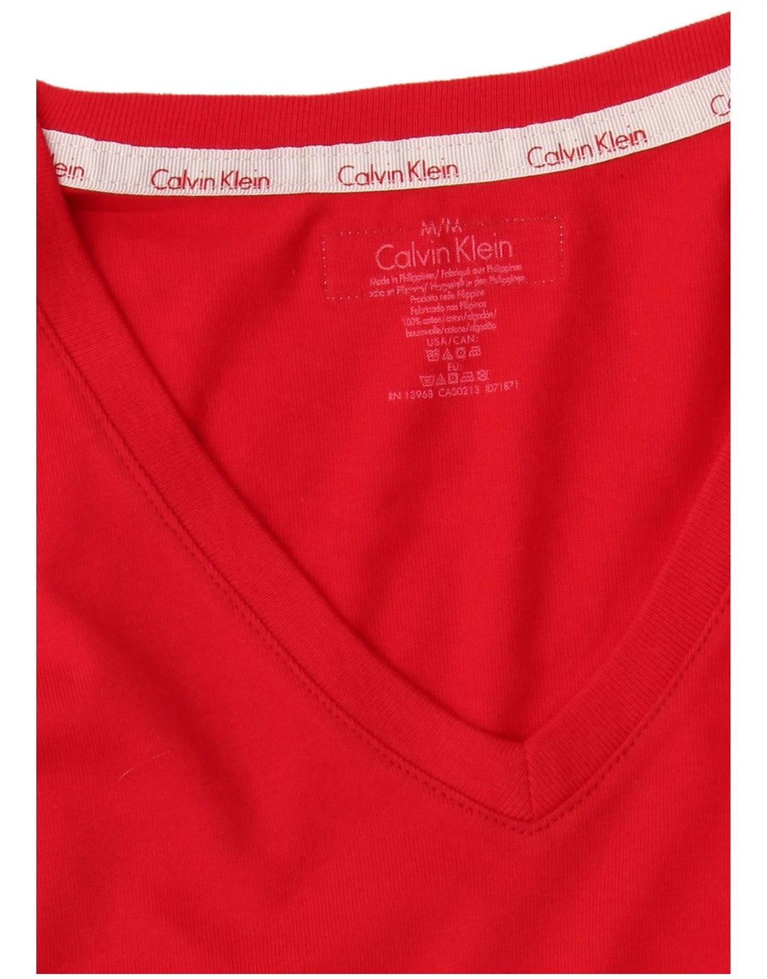 Calvin Klein Haut à manches longues pour femme UK 12 Coton rouge moyen