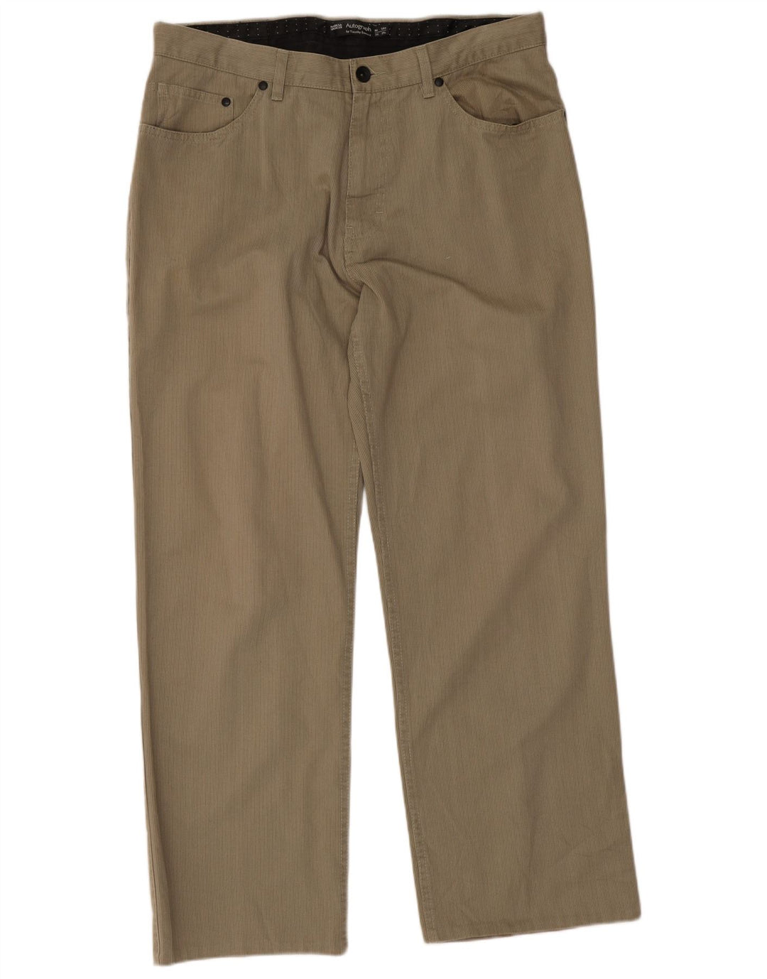 Marks & Spencer Pantalon décontracté droit W34 L29 Kaki