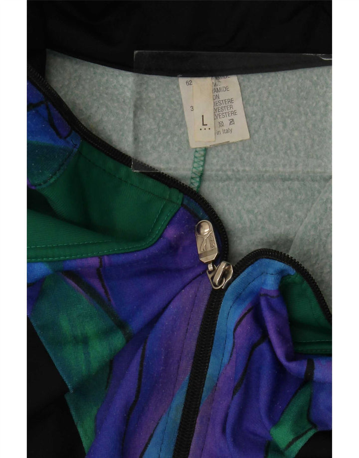 vintage Mens Graphic Survêtement Top Veste Grand Multicolore Colourblock