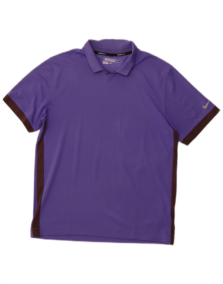 NIKE Polo Dri Fit Homme Violet Moyen Polyester Colorblock