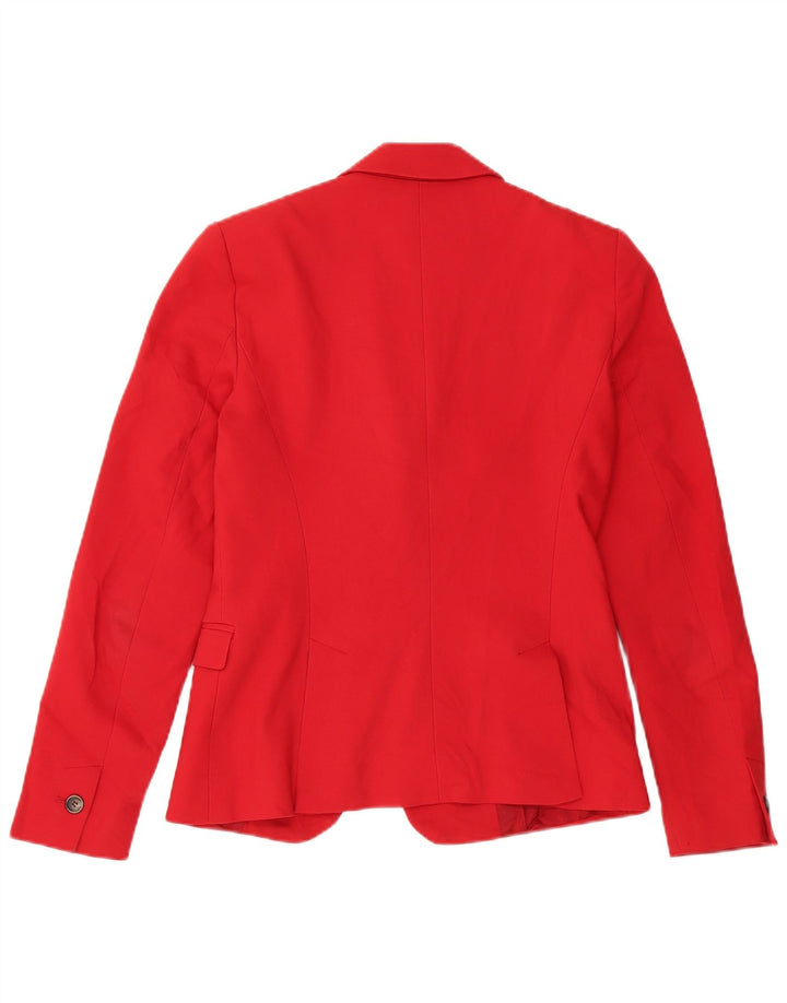 Zara Veste Blazer 1 Bouton Femme UK 10 Petit Coton Rouge