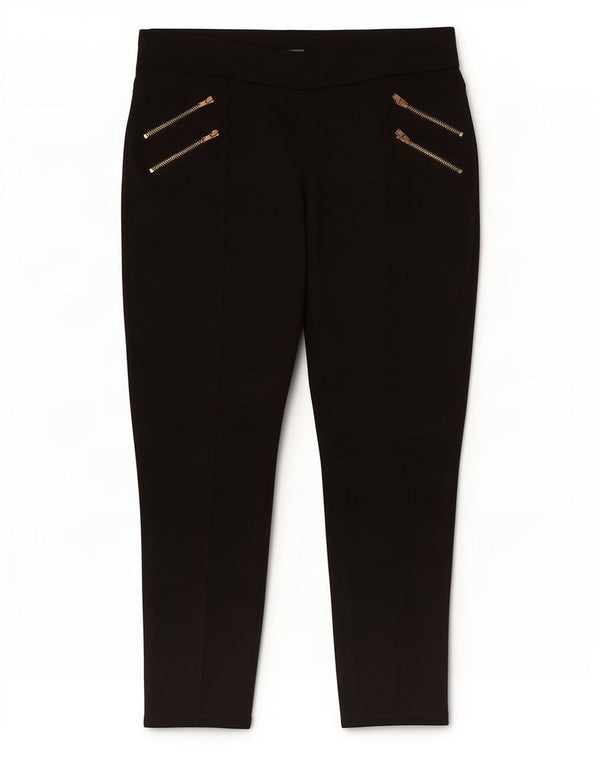 Zara Pantalon court slim pour femme XL W32 L26 Noir Viscose