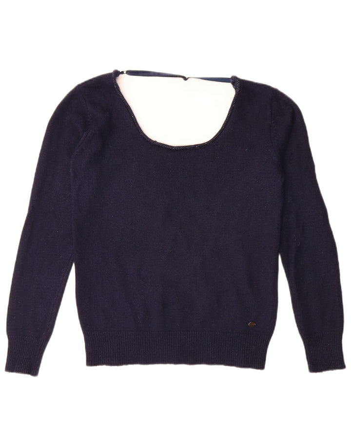 Guess Pull col bateau pour femme UK 14 Bleu marine moyen