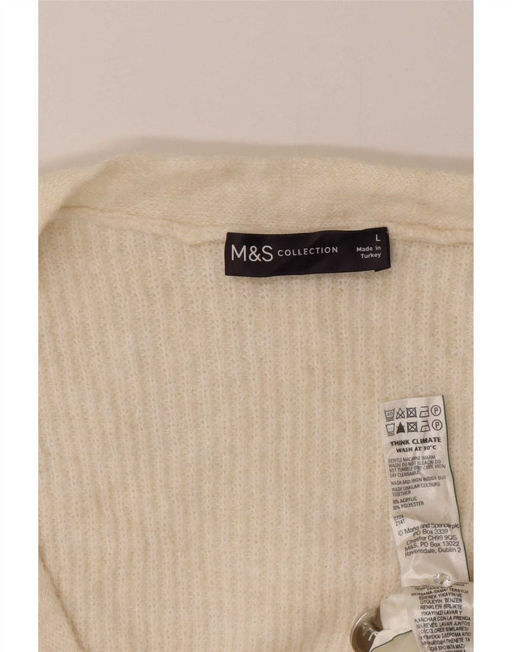 Marks & Spencer Pull cardigan surdimensionné pour femme UK 16 Large Blanc cassé