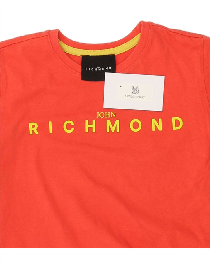 RICHMOND Boys Graphic T-Shirt Top 9-10 Years Red Cotton | Vintage Richmond | Thrift | Second-Hand Richmond | Used Clothing | Messina Hembry 