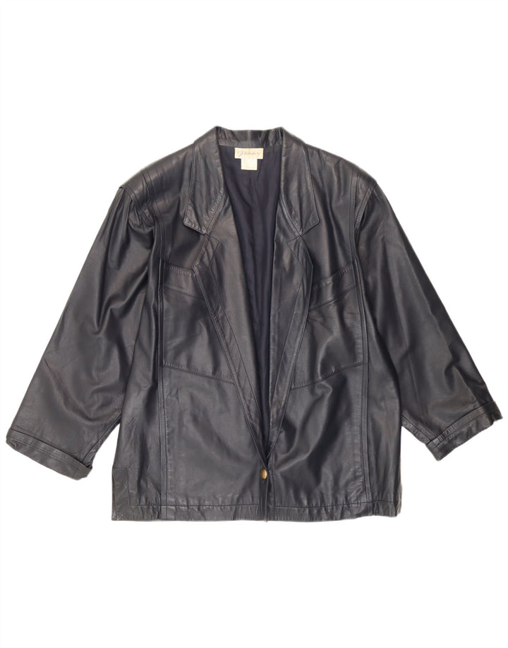 Genny Veste en cuir pour femme UK 16 Grand cuir bleu marine
