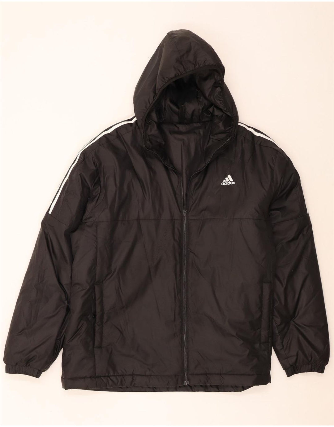 Adidas Veste coupe-vent à capuche pour homme UK 44 2XL Noir Polyester