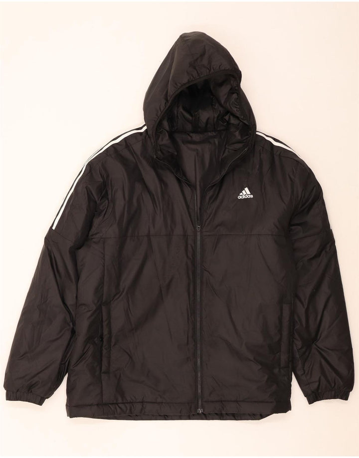 Adidas Veste coupe-vent à capuche pour homme UK 44 2XL Noir Polyester